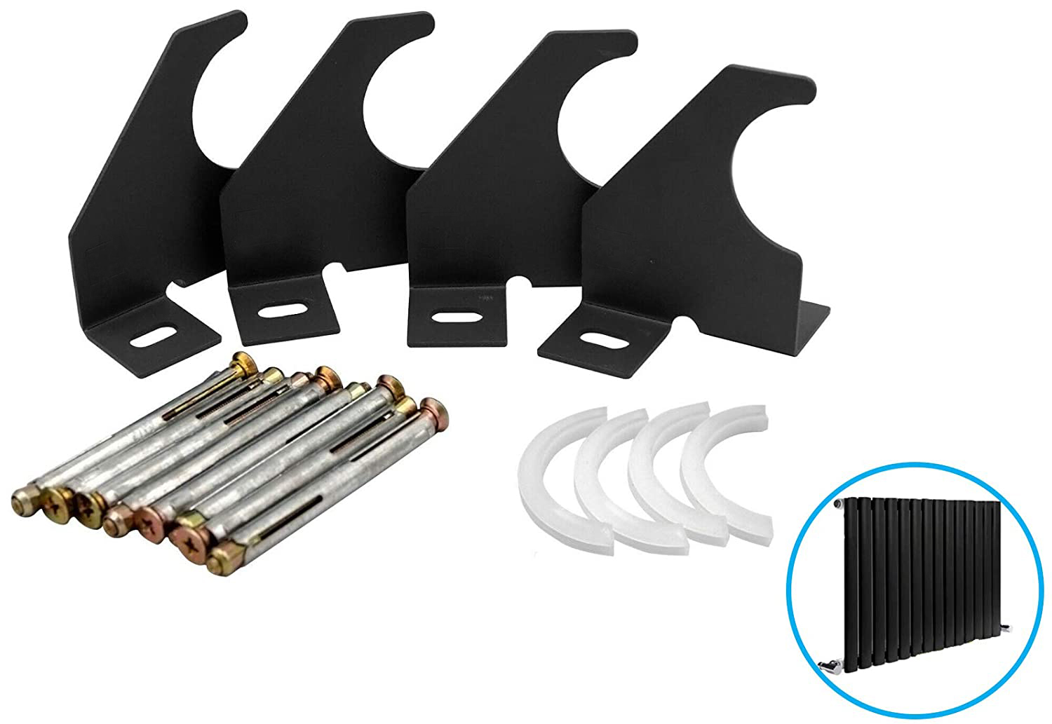 2X Energy Saving Universal Radiator Shelf Brackets White Drill Free