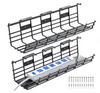 2 Pack Super Sturdy Desk Wire Management Organizer Metal Cord Management Rack