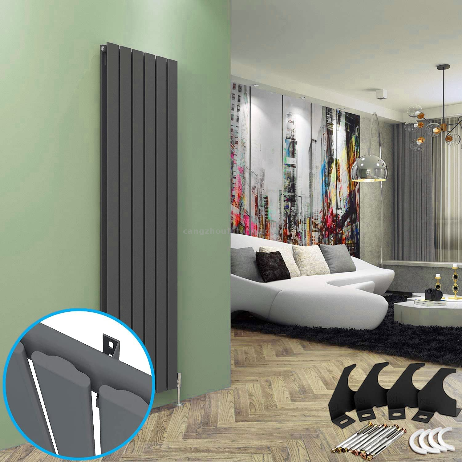 Designer Vertical Column Single Arm Universal Radiator Brackets