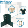 8 Pcs Workbench Bracket Kit Sturdy Steel Angle Brackets Multi-Angle Joint Fastener Shelf Fit for Desk Edge & Box & Wood Beam