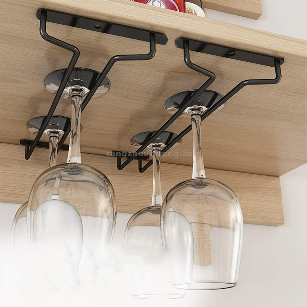 Wine Glass Rack Under Cabinet Stemware Wine Glass Holder Glasses Storage Hanger 