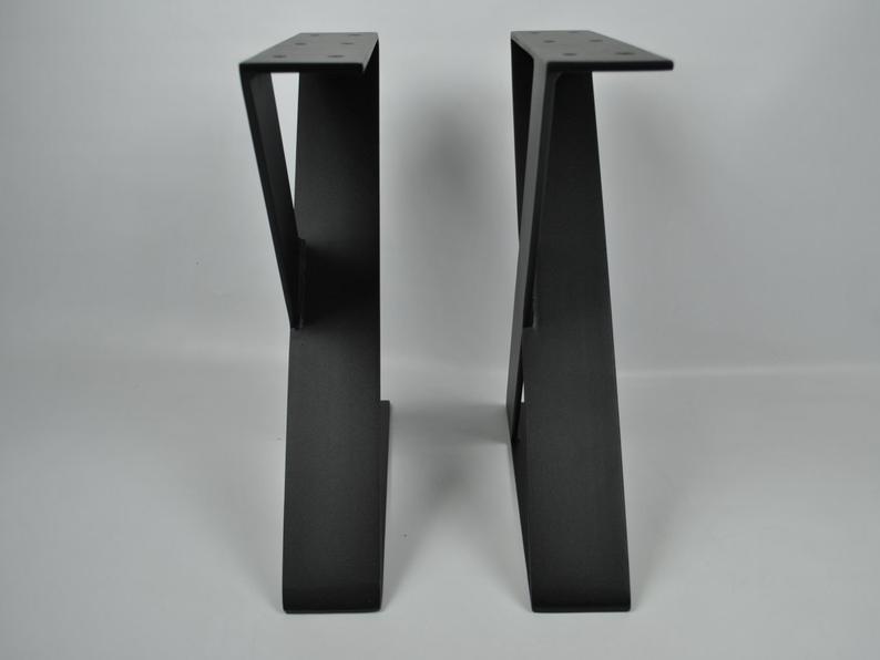 Z-shaped Flat Metal Bench Legs Steel Coffee Table Legs Iron End Table Legs 