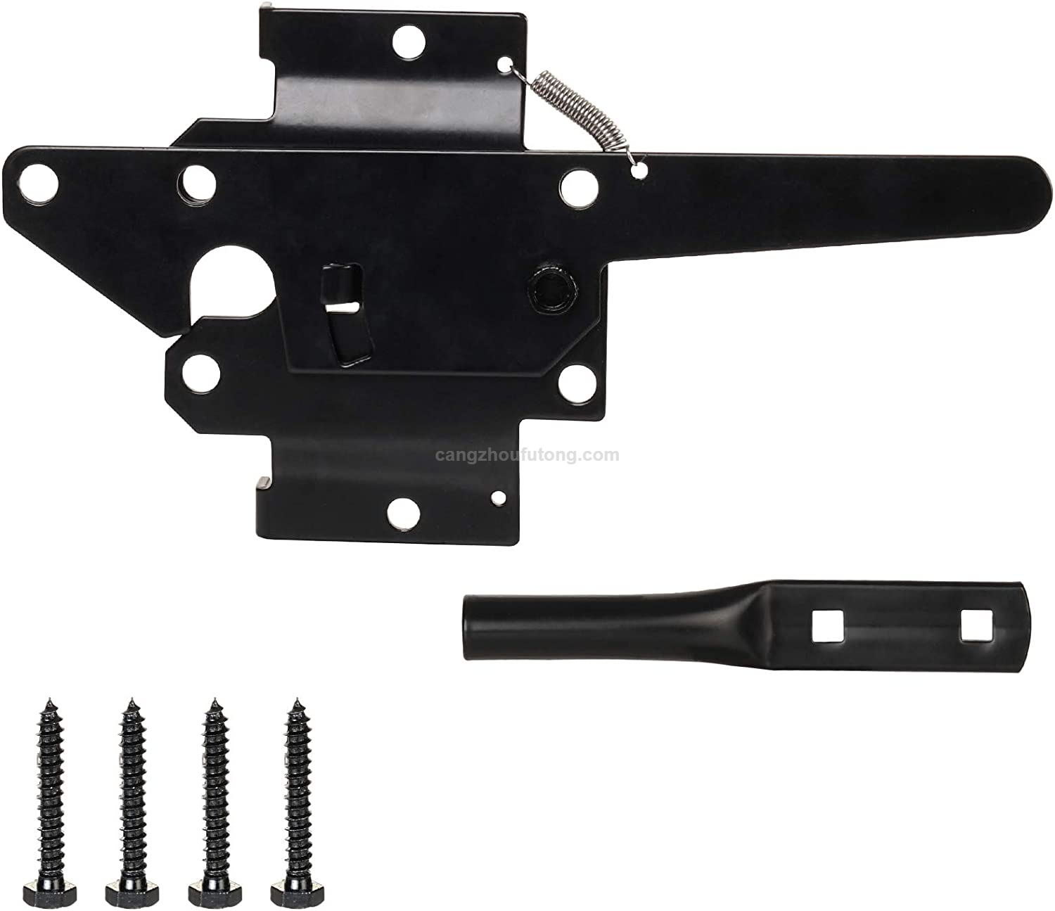 thumbnail image 2 of Haven Heritage Black Steel Garden Gate Latch Kit – Heavy Duty, Surface Mounted, Large Catch Set D17 2 of 6